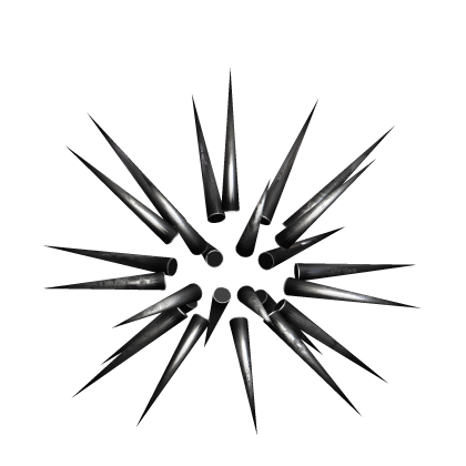 black silver spiky pin head