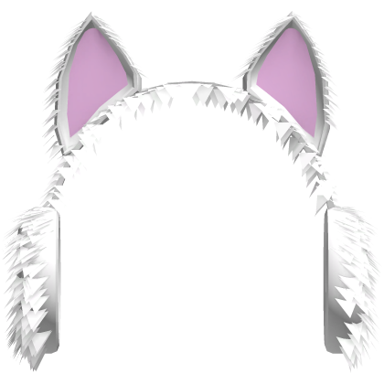 Fluffy Earmuffs with Cat Ears (White)