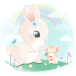 Bunny and mouse group