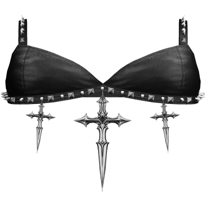 Gothic Emo Studded Cross Dagger Top Black