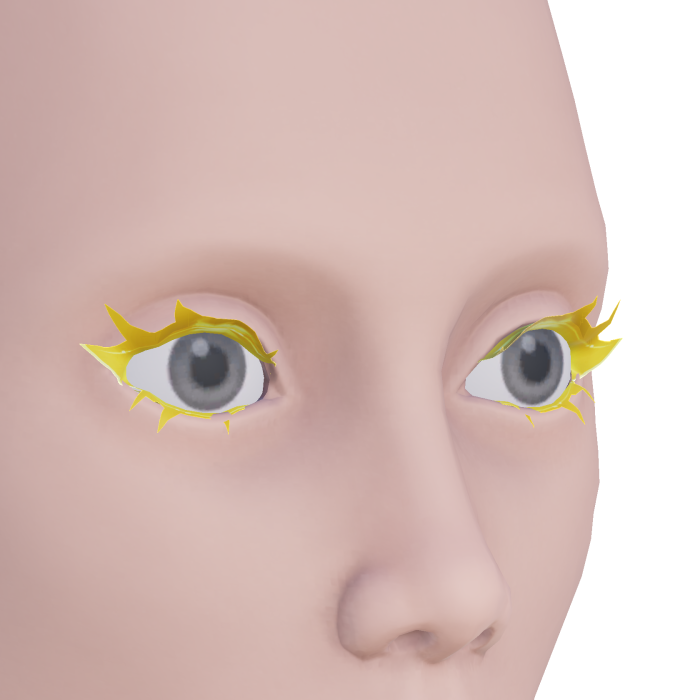 Simple Anime Girl Eyelashes - Yellow