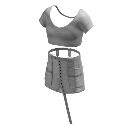 BB White Cargo Skirt