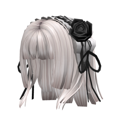 Gothic Lace Bonnet Hair - White Roblox item