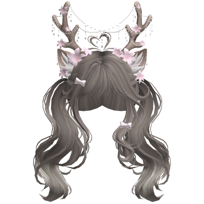 Ethereal Christmas Fairy Fawn Pigtails w/ Antlers