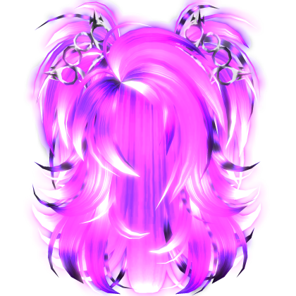 ꒰EMISSIVE GLOW꒱ Cyber Purple Voluminous Scene Hair Roblox item