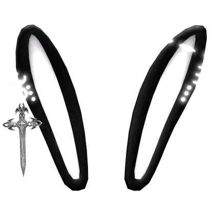 Emissive Glowing Black Pierced Bunny Ears