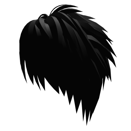 Messy Slicked Back Anime Boy Hair (Black) Roblox item