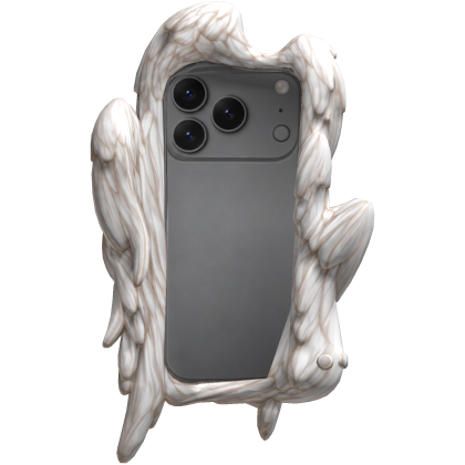 White Angel Wing Phone Case with Grey Phone