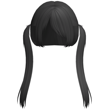 ♡ cute moe emo black pigtails