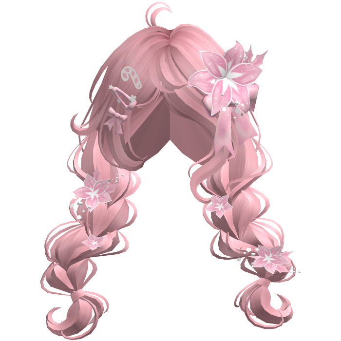 ♡ Christmas Preppy Flower Braids (Pink)