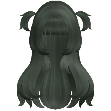 Cute Long Straight Pigtails (Dark Green) Roblox item
