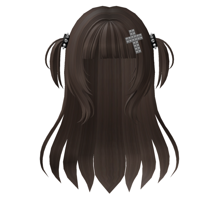 Long Straight Emo Goth Y2K Hair - Brown