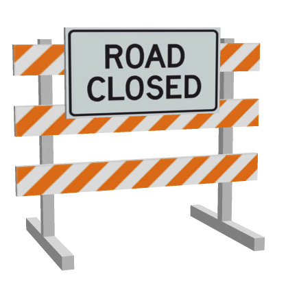 🚧 Road Closed Sign Highway Maintenance RP Barrier