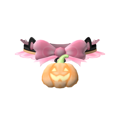 . ‿ ♡ spooky halloween pumpkin kitty necklace  Roblox item