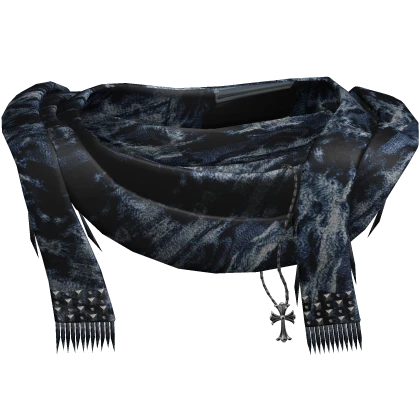 Blue Tiedye Studded Chrome Chain Neck Scarf | Roblox Item - Rolimon's