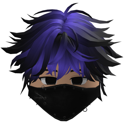 Cute Emo Boy Mask Black Y2K emo ( purple black )