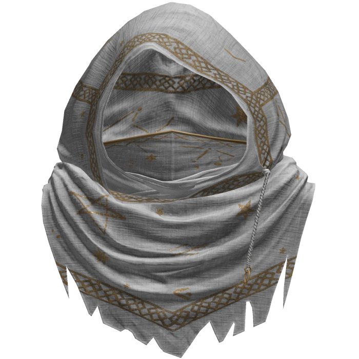 White Sorcerer Distressed Rune Hood
