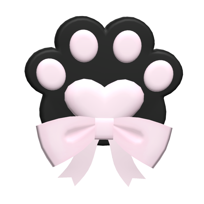 ♡⸝⸝ cute black paw clip w/bow