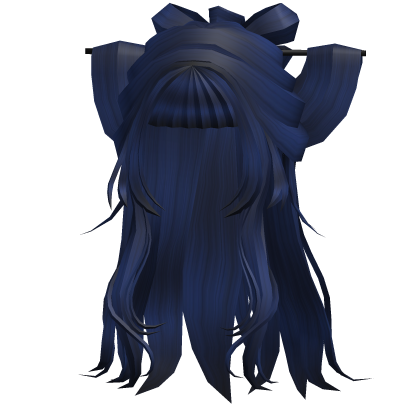 Empress wavy long rose braided hair w pin blue
