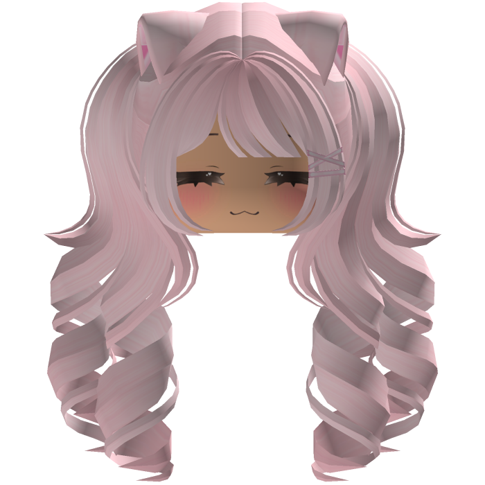 Cute hair emo Y2K cat-ear braids (Pink)