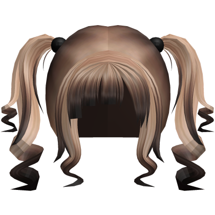 ꒰ ♡ : cutesy swirl twintails w curls blonde&brown Roblox item