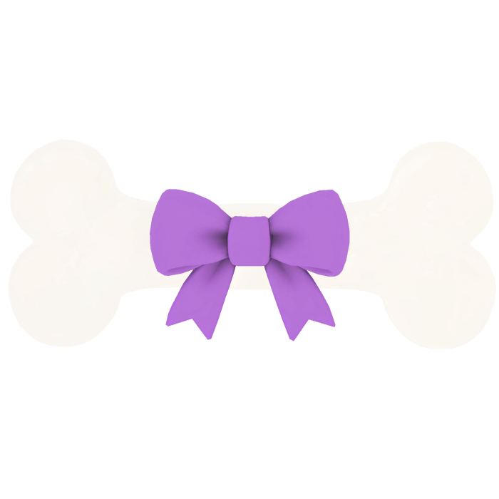Glossy Bone with Lavender Bow
