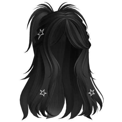 Y2K Half-up Scenecore Hair (Black V2) Roblox item