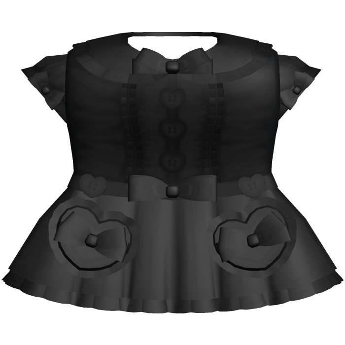 ꒰Cute Black Heart Dress w/ Bows 