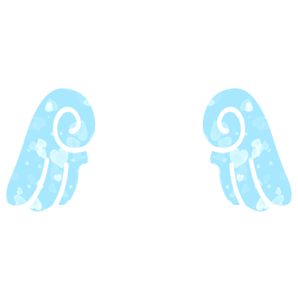 ♡ Cute Chibi Sticker Angel Wings in Blue Hearts