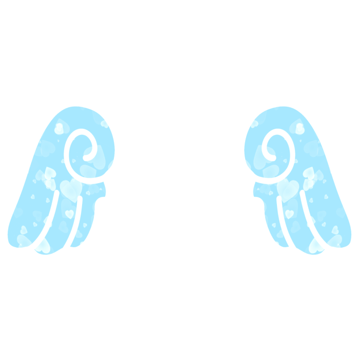 ♡ Cute Chibi Sticker Angel Wings in Blue Hearts