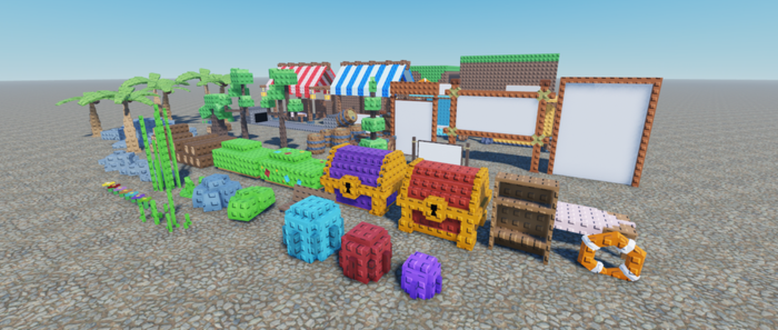 Roblox Studs Style Tropical Village Assets Pack preview 2