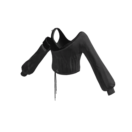 Draped Ruched Crop Top (Black)