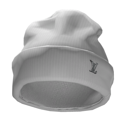 White LV Designer Beanie