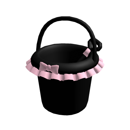 black kawaii beach sand bucket (holdable)