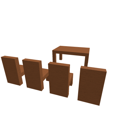 Wooden Standard Table with Wooden Seats 