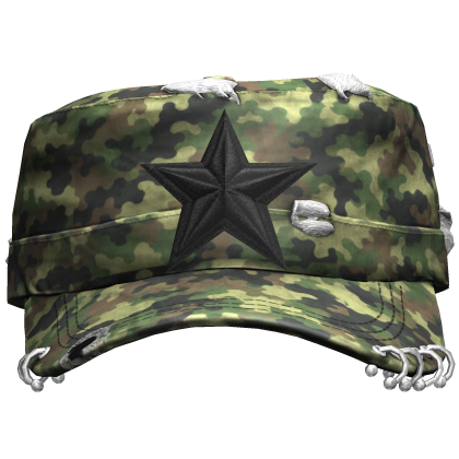 Green Camo Star Y2K Grunge Cap Roblox item
