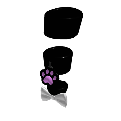 paw print white bow and black band (for korblox)