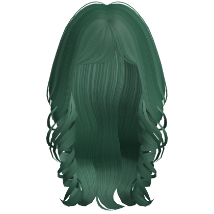 Soft Coquette Long Wavy Hair (Green)