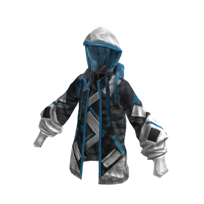 Sci-fi Hoodie | Black & Light Blue | Futuristic thumbnail