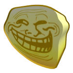 Golden Trollface Head