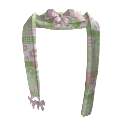 pink green igari floral scarf coquette mori kei