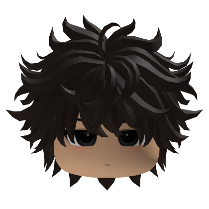 Black Messy Hair w Face Roblox item