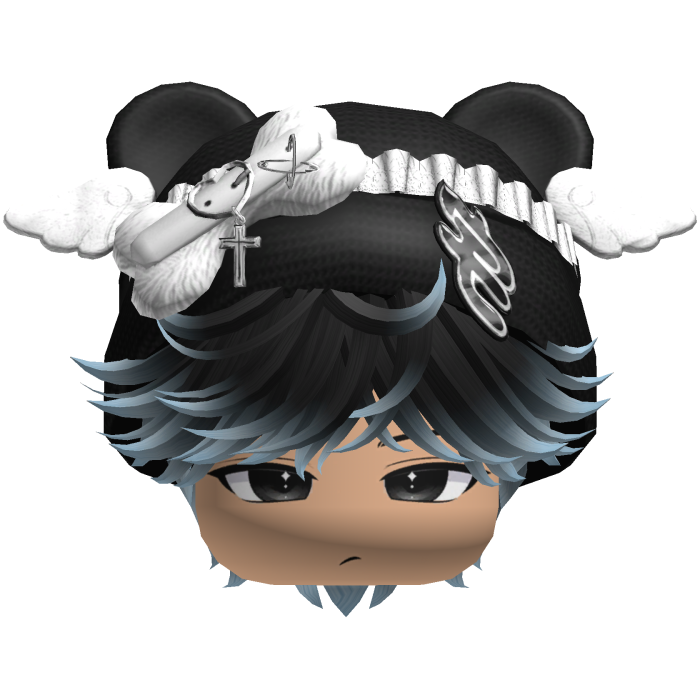 Cute Black and Blue hair Cat Cap Anime Y2k