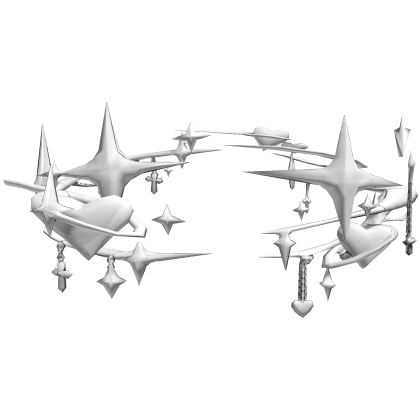 Chrome Aura with Cross and Hearts - White