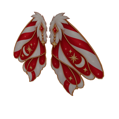Christmas Candy Cane Moth Wings