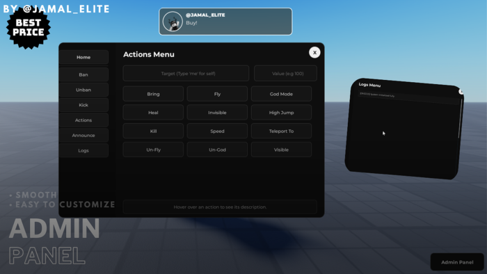 Admin Panel Console preview 1