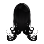 ♡꒰long swirly witch hair in black꒱