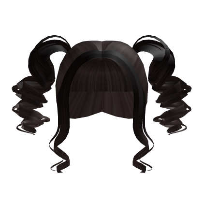 ♡ : dark brown curly anime hair  Roblox item
