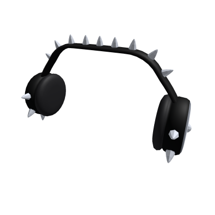 Black Spiky Studded Headphones