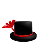 Black and Red Flower Top Hat
